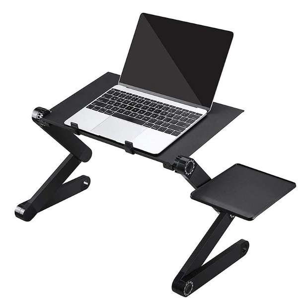 Laptop stand cooling pad with mouse plate