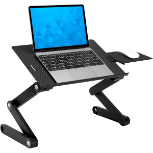 Laptop stand cooling pad with mouse plate