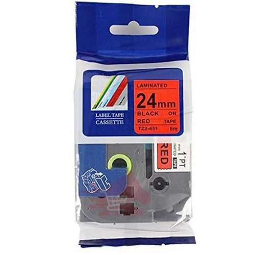 Brother TZ2-451 24mm Black on Red Label Tape