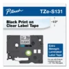 Brother laminated 12mm WZC-s131 black on clear Label Cartridge Compatible