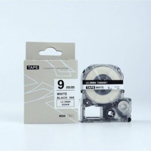 Epson SS9KW 9mm x 8m Black on White Tape
