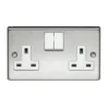 Powermax M406 13A 2 Gang Socket Metallic