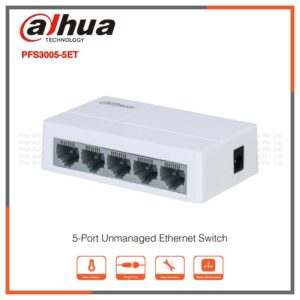 DAHUA SF1008L 8-Port Unmanaged Ethernet Switch WITH 10/100 Mbps adaptive ports
