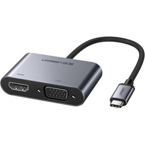 UGREEN CM162 4 -In -1 USB-C to HDMI + VGA +USB 3.0 Adapter with PD(100W)-Space Gray