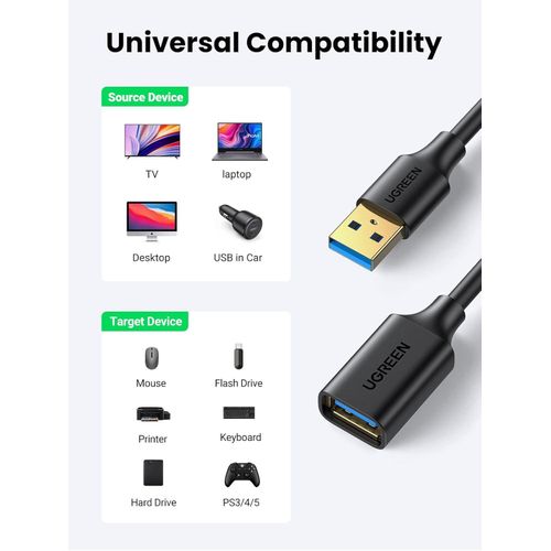 UGREEN US121 USB 2.0 Male to USB A Female Active Extension Cable with Chipset 25M - Image 2