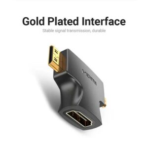 Vention 2 in 1 Mini HDMI and Micro HDMI Male to HDMI Female Adapter Black- VEN AGFB0
