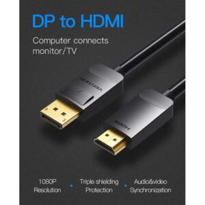 Vention DisplayPort to HDMI Cable 2M Black-VEN HADBH