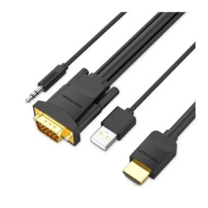 Vention HDMI to VGA Cable with Audio Output & USB Power Supply 1.5M-VEN ABIBG