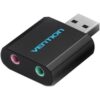 Vention USB External Sound Card Black Metal Type- VEN VAB-S17-B