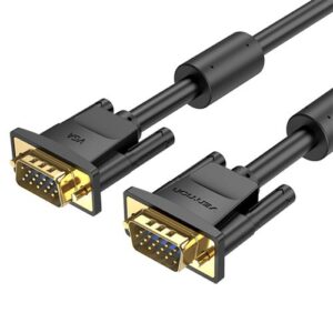 Vention VGA(3+6) Male to Male Cable with ferrite cores 15M Black- VEN DAEBN