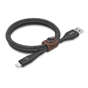 Belkin Duratek Plus Lightning to USB-A Cable with Strap 1m Black