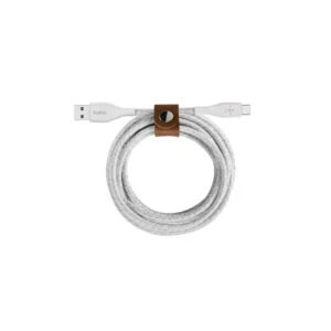 Belkin Duratek Plus USB-C to USB-A Cable with Strap 1m White