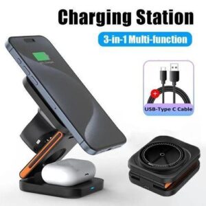 Lightwave 3-IN-1 Wireless Charger-for phones, smar watch, Earbuds