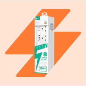 Lightwave Extension Socket- 2 Metres 10 WAY, Overload protection, Input Voltage 220V – 250V / 10A,2500W Max Power, 3Pin,6 Fast Charging USB Port,Universal Output Socket, EMI / RFI Protection, Surge & Thunder Protection