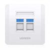 UGREEN Dual-Port Wall Plate White - NW144