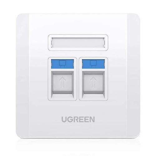 UGREEN Dual-Port Wall Plate White - NW144