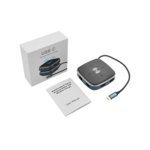 INFOBIT USB Type C Hub 9-in-1 with Wireless Charging