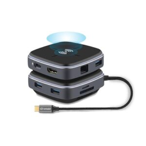 INFOBIT USB Type C Hub 9-in-1 with Wireless Charging