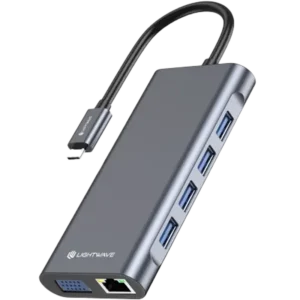 Lightwave LW-SIL-DOCK-11I1 11-in-1 USB-C Docking Station Silver