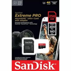SanDisk Extreme Pro 256GB microSDXC Up to 200MBs read