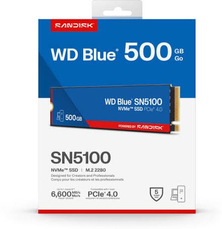 WD Blue SN5100 Internal SSD NVMe 500GB M.2 2280 PCIe Gen4