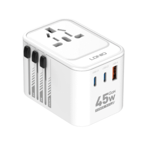 LDNIO Worldplug All in One Travel Charger, 3 USB Ports,45W GaN Travel Multi Plug Adapter with Type C Charging(Z8)