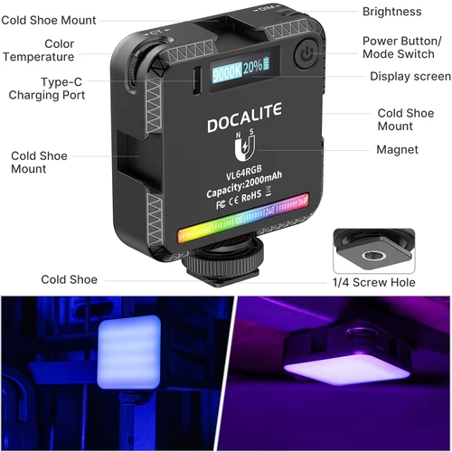 Ulanzi VIJIM VL64 RGB LED Video Light - Image 2